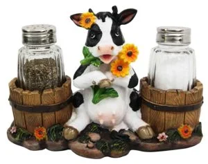 sunflower cow salt and pepper shaker
