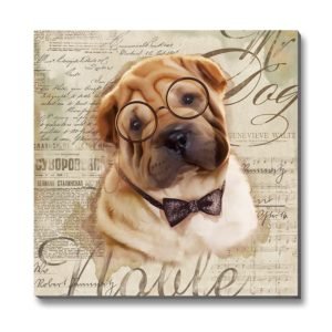 3Hdeko Animal Dogs Canvas Wall Art Puppy shar pei