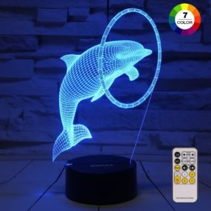 3d lamp changing color dolphin
