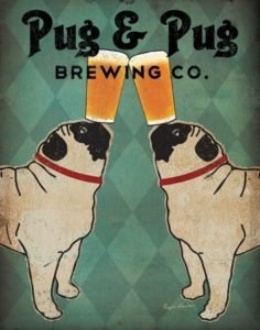 Pug and Pug Brewing Collections Art Poster Print by Ryan Fowler