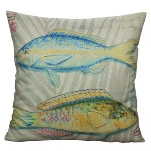 all smiles ocean fish pillow cover