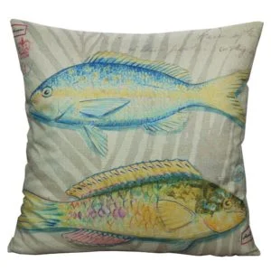 all smiles ocean fish pillow cover