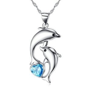 dolphins with blue heart