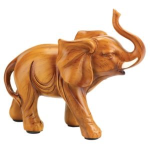 polyresin wood appearance elephant figurine