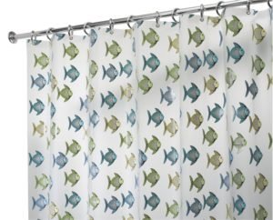 mDesign PVC-Free PEVA Fish Fabric Shower Curtain