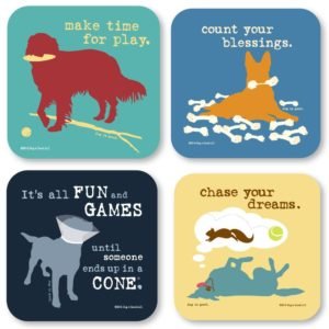 make time for play dog coasters 4 set