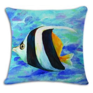 ofloral tropical fish pillow