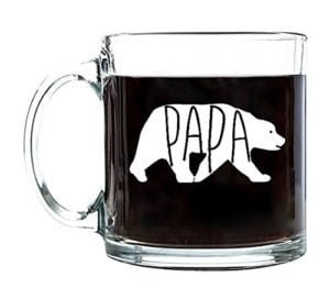 papa bear clear glass mugs