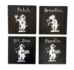 wine themed dog coasters