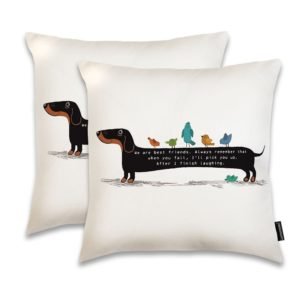 dachshund throw pillow case with quote