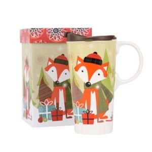 fox 17 oz mug holiday theme