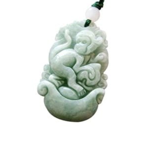 jade monkey pendant charm