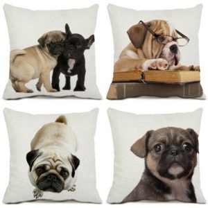 pug dog throw pillow covers