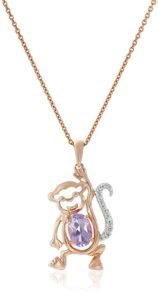 rose gold monkey with amethyst belly and zirconia tail