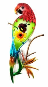 bejeweled display parrot glass wall art