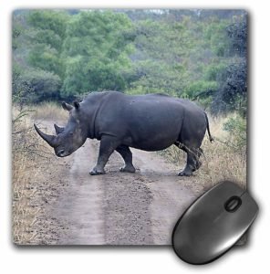 rhino crossing the road mouse pad