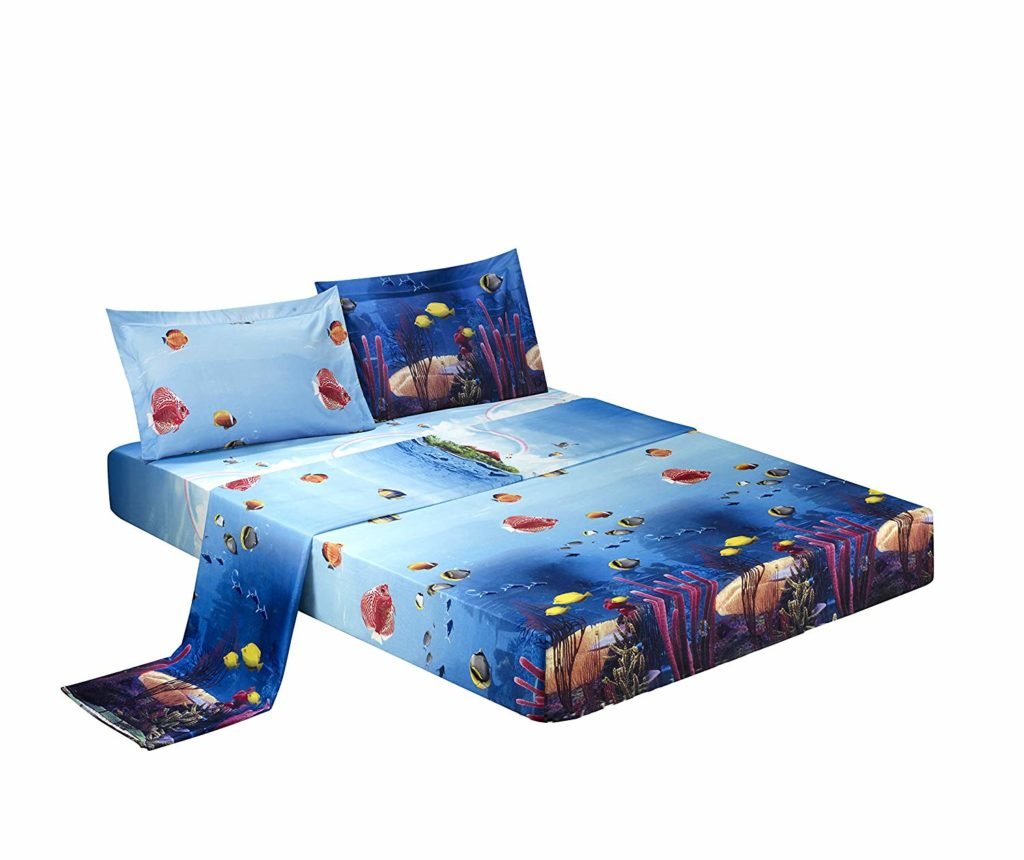 bednlinens coral and tropical fish