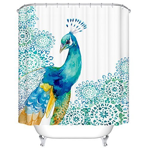 mimhome peacock shower curtain