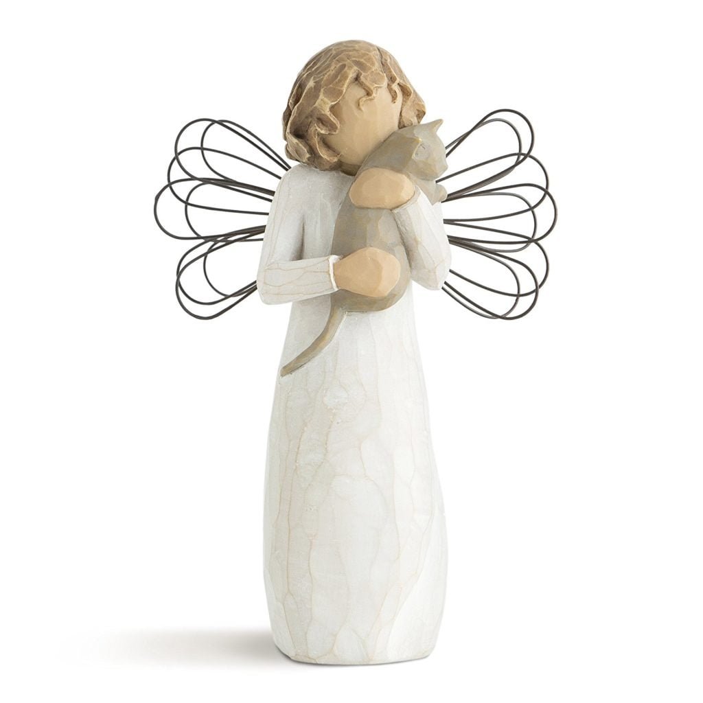 angel with cat figurine for christmas decorations