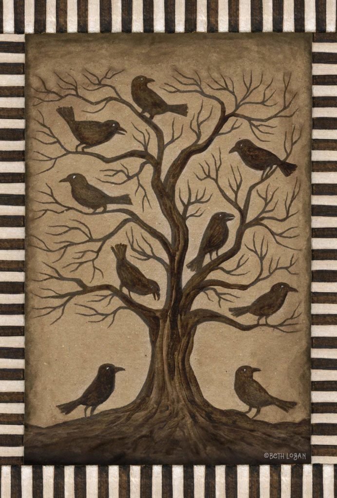 garden flag with ravens from toland home