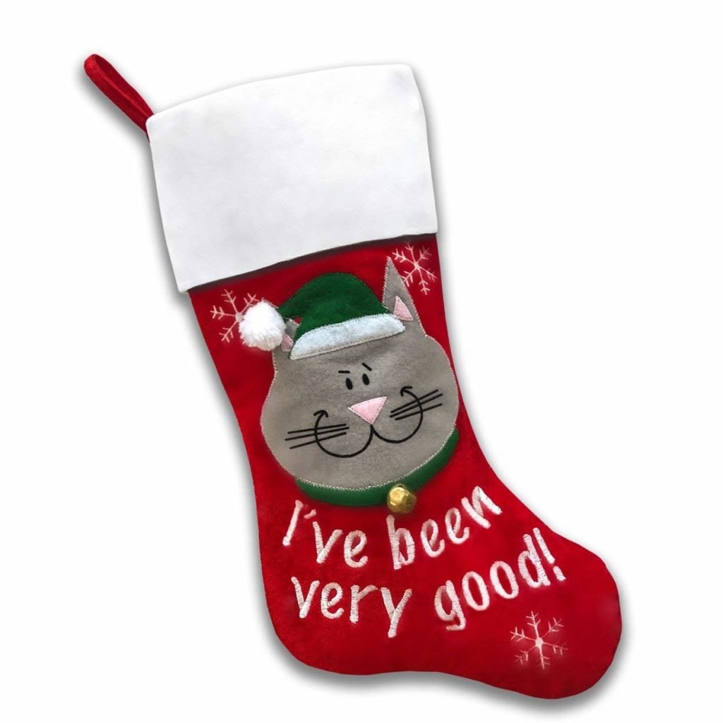 i've been very good smiling cat christmas stocking