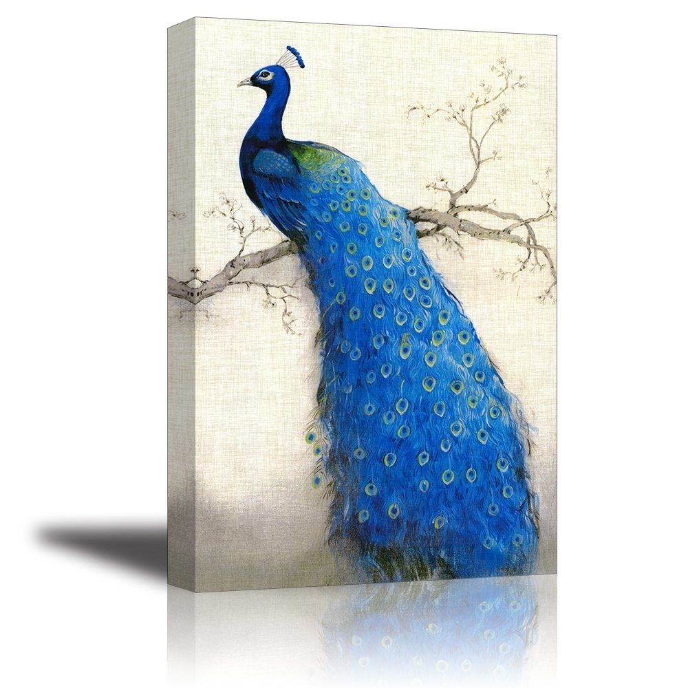 peacock on branch wall hanging