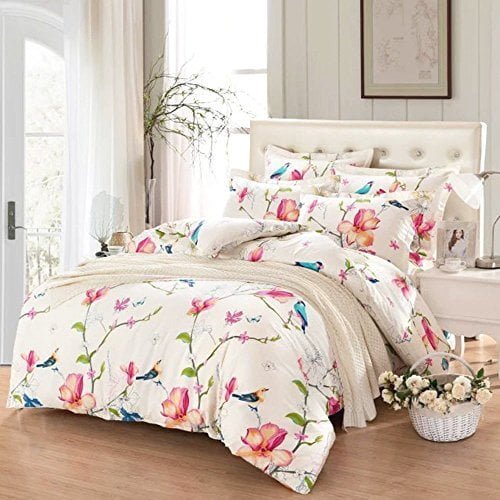 wake in cloud bird and flower duvet cover set