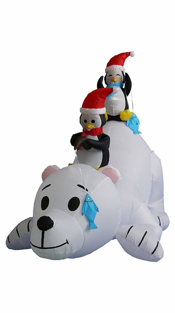 penguin and polar bear inflatable crhistmas decoration