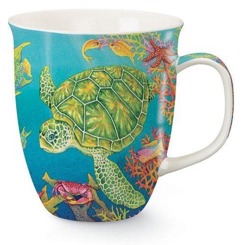 swimming sea turtle coffee mug ceramic