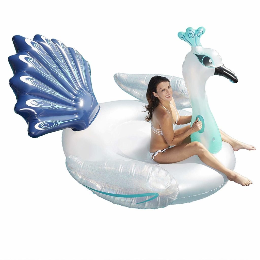 inflatable peacock pool float for adults