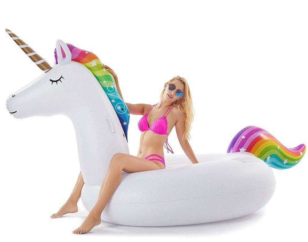 enormous inflatble unicorn pool float