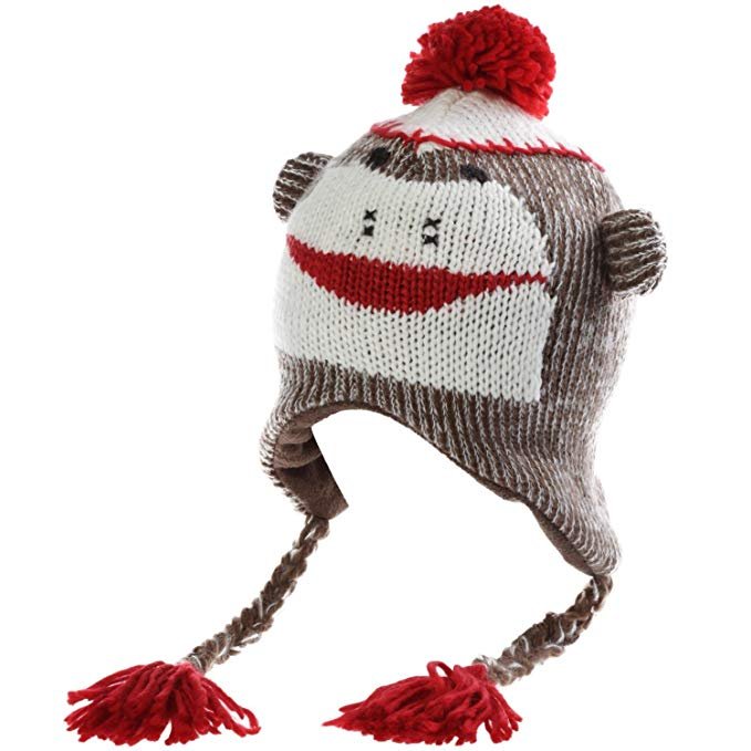 sock monkey baby hat