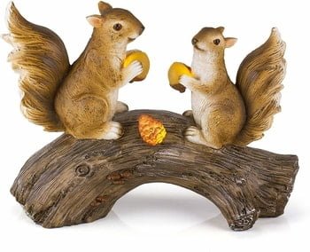 squirrels on log solar light