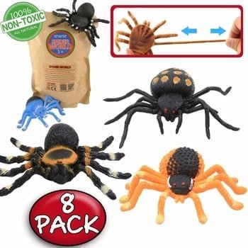 rubber spiders for toys, halloween, april fools