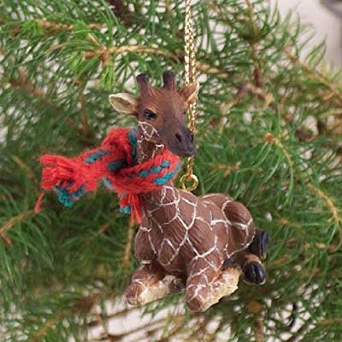 giraffe with scarf Christmas tree ornament