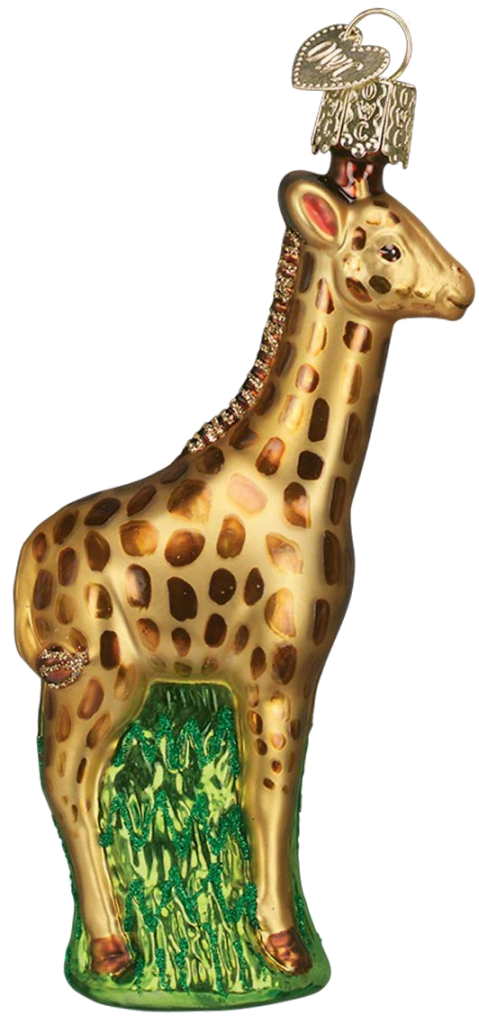 Old World Christmas brand giraffe blown glass ornament