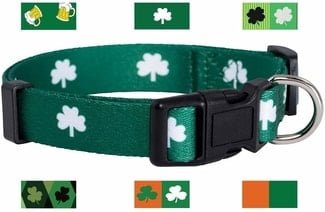 irish theme dog collar for st. patrick's day