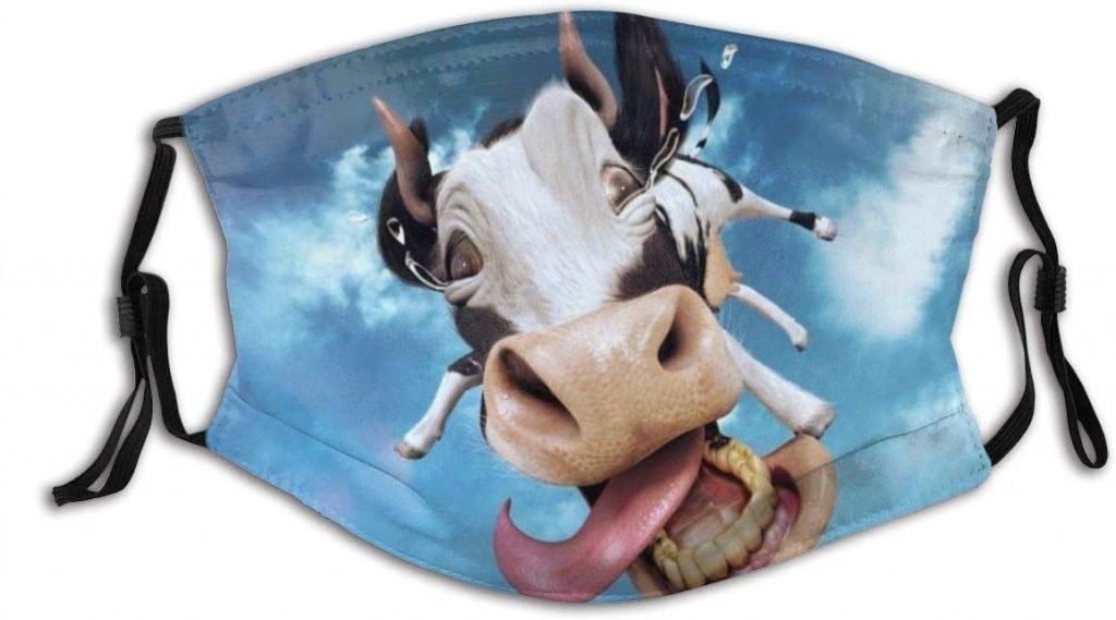 insane flying cow face mask