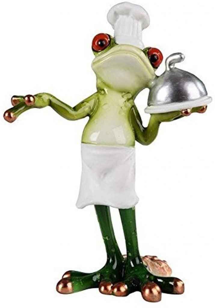 Frog chef small figurine