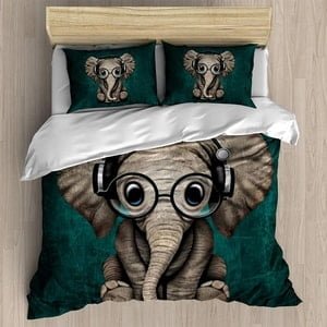 baby elephant dj duvet cover