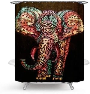 mandala elephant shower curtain design