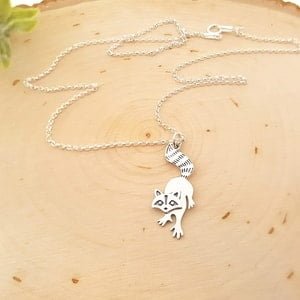 raccoon sterling silver necklace and chain