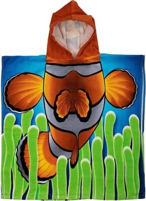 nemo clownfish hooded bath towel for young children