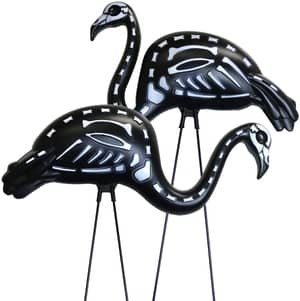 Halloween pink flamingo tacky lawn decoration