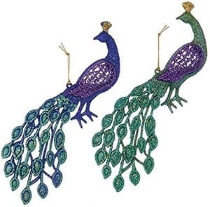 peacock christmas tree ornaments