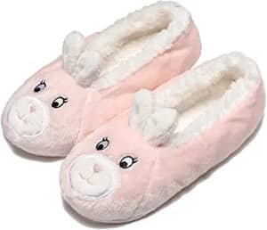 pink rabbit and fox slippers