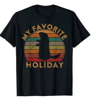 my favorite holiday text around groundhog with sunset in back