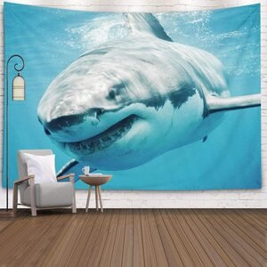 great white shark tapestry