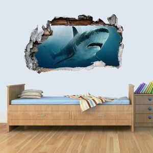 vinyl wall sticker of a great white