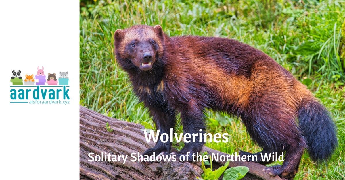 a wolverine stands on a log. text reads, "Wolverines: Solitary Shadows of the Northern Wild"